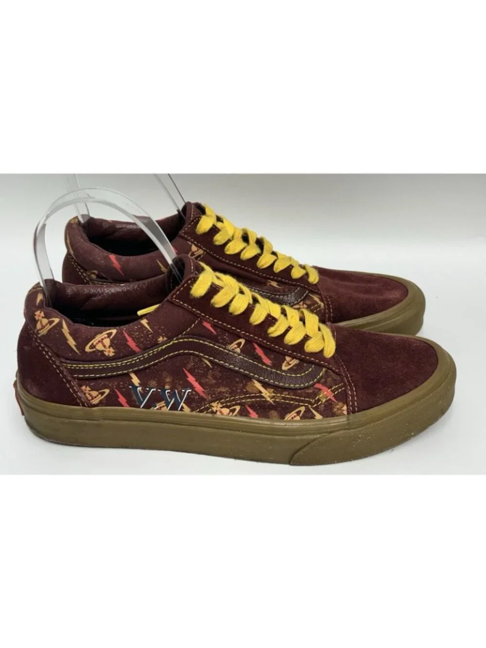 Vans x Vivienne Westwood Anglomania Low Maroon Sneakers Shows M8 W9.5 Y2K Retro